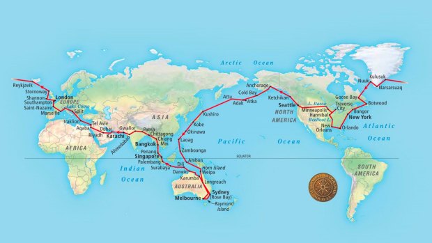 Smith's around-the-world route.