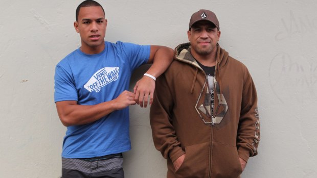 Father and son: Will Hopoate, left, says his father John has learnt from his mistakes and has paid the price for them.