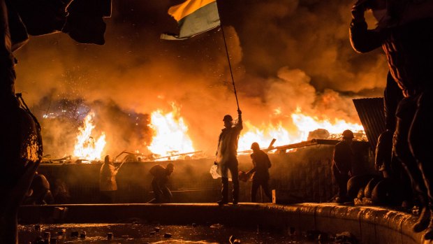 Anti-government protesters in Kiev who succeeded in ousting Viktor Yanukovych in February 2014.