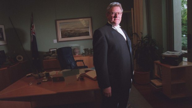 Bob Halverson photographed in his Parliament House offices in 1997.