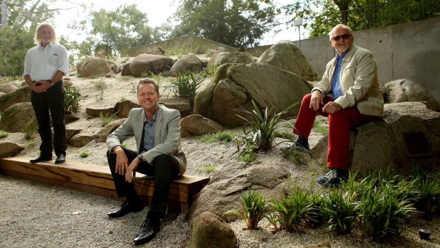 (L-R) Andrew Gay, Andrew Saniga and Paul Thompson in the recently restored Ellis Stones garden.