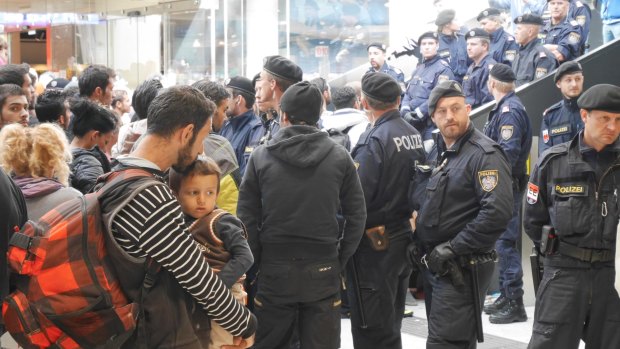 Chaos at Salzburg  station on Tuesday as trains leaving to cross the border into Germany were cancelled.