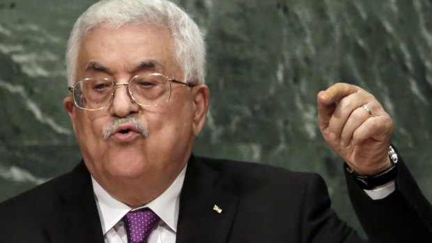 Palestine's President Mahmoud Abbas addresses the 70th session of the United Nations General Assembly on Wednesday.