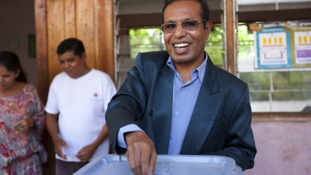 Taur Matan Ruak casts his vote in presidential elections in Dili, East Timor, in 2012. 