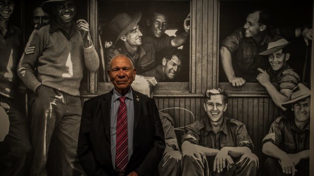 Roy Mundine at the Australian War Memorial's latest exhibition, For Country, for Nation. 
