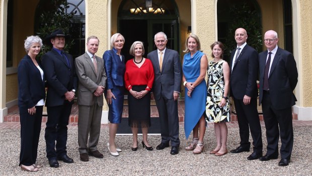 The Turnbulls with Australian of the Year finalists on Monday at The Lodge, Canberra.