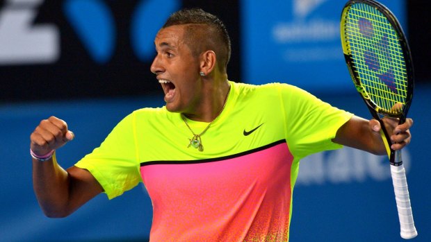 'Best competitor since Lleyton': Nick Kyrgios reacts to the momentum shifting in his favour against Andreas Seppi.