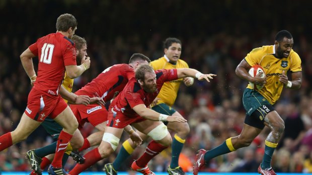 Unstoppable: Tevita Kuridrani bursts through to score.