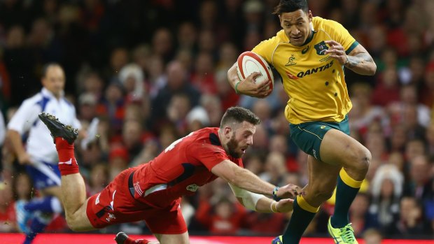 Drought broken: Israel Folau scores his first try in two months.