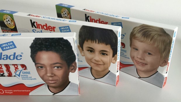 Candymaker Ferrero swapped the usual blond boy on its 'Kinder' bars ahead of this summer's European Championships with photos of German players as children.