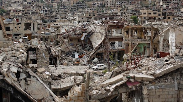 Bombed-out Zabadani, outside Damascus. 