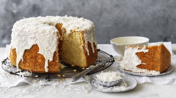 Jill Dupleix's rose, lime and coconut chiffon cake.