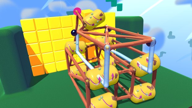 A fantastic contraption, seen in a screenshot from the VR game.