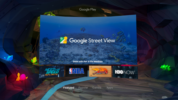 The Google Play store on Daydream.