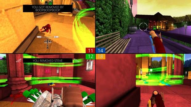 Split-screen shooting with a twist in <i>Screencheat</i>.