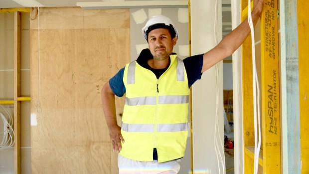 Allen Cetinic on a home site that he has been managing between the tradies and builder.