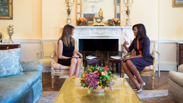 Melania Trump joined outgoing first lady Michelle Obama for tea at the White House, but she may not move in for a while.