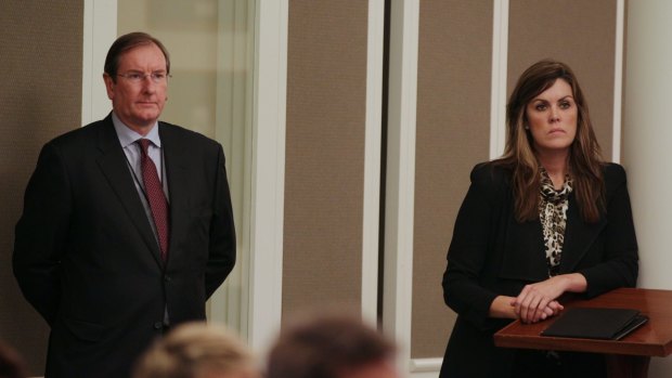 Liberal Party federal director Brian Loughnane and Tony Abbott's chief of staff Peta Credlin.