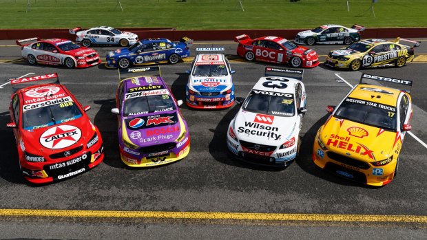 Supercars assembled  at Sandown Raceway on Friday ahead of the sport's first Retro Round at this weekend's Sandown 500. 