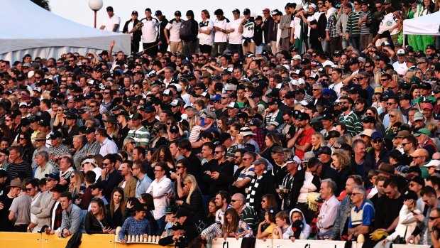 Healthy crowd: A packed North Sydney Oval for the Shield final.