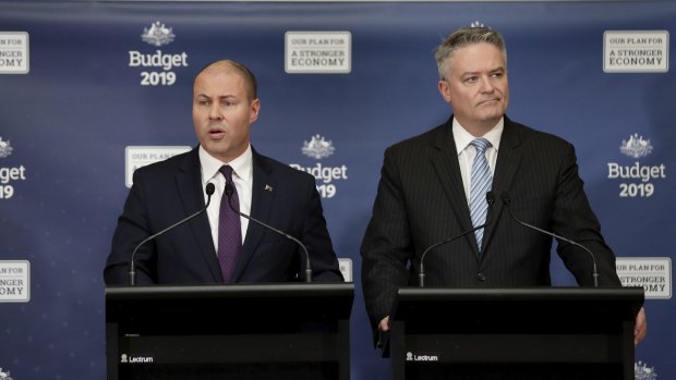 Treasurer Josh Frydenberg and Minister for Finance and the Public Service Mathias Cormann.