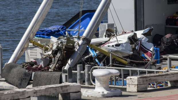 The wreckage of a plane that crashed near Barwon Heads.