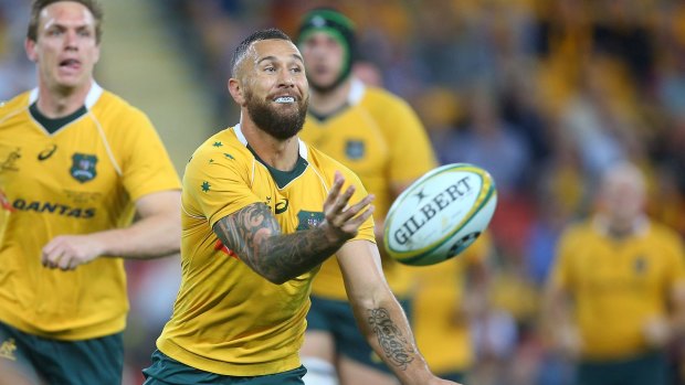 Bouncing back: Quade Cooper passes the ball against South Africa.