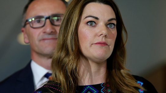 Greens senators Sarah Hanson-Young and Richard Di Natale.