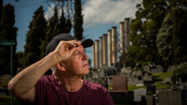 Moe resident Luke van den Meulen outside the Hazelwood Power Station.