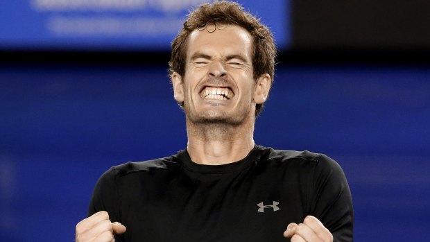 Winner: Andy Murray celebrates his semi-final victory.