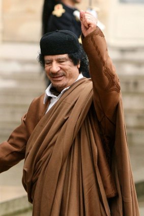 Muammar Gaddafi in Paris in 2007.