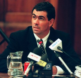 Caught: Former South African captain Hansie Cronje at his cricket corruption hearing in 2000.