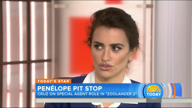 Penelope Cruz appeared shocked during the interview with Samantha Guthrie.
