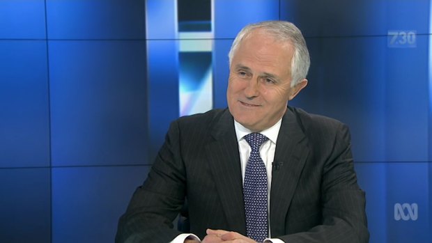 Malcolm Turnbull, pictured on the ABC's <i>7.30</i> program, has been a strong supporter of the broadcaster in the past.