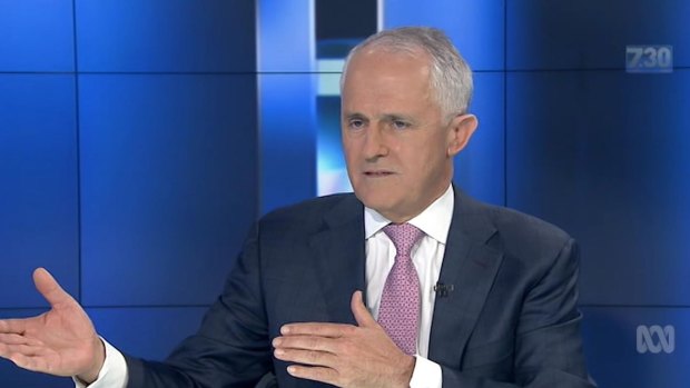 Primer Minister Malcolm Turnbull on ABC TV.