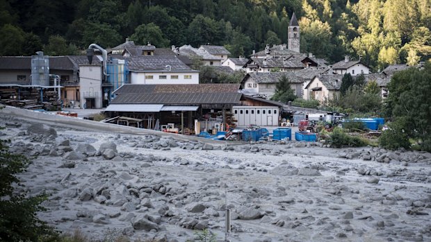 View of the village Bondo in Graubuenden in South Switzerland.