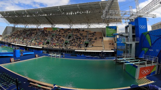 Not green with envy: The diving pool.