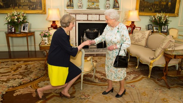Theresa May is a fan of shoes and wore leopard-print kitten heels when she met Queen Elizabeth II.