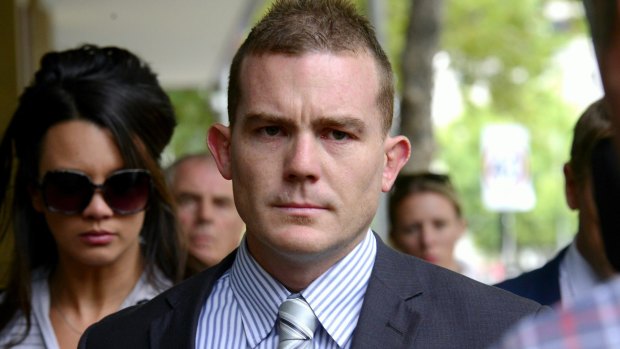 Former policeman Kieran Atkin at the Melbourne Magistrates Court on Tuesday.