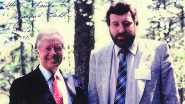 Desmond Ball with US President Jimmy Carter in Atlanta, Georgia, 1985.