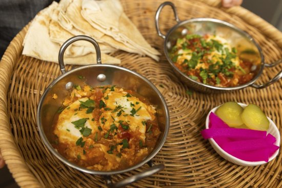 Shakshuka and pickles.