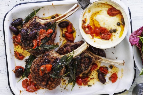 Perry recommends serving these veal cutlets with potato puree (pictured).