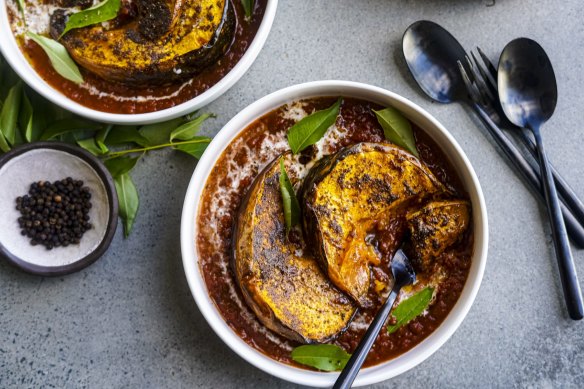 Garam masala and black pepper pumpkin curry.