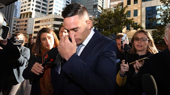 Spotlight: Corey Norman appears at the Sydney Downing Centre Local Court on drug charges on Wednesday.