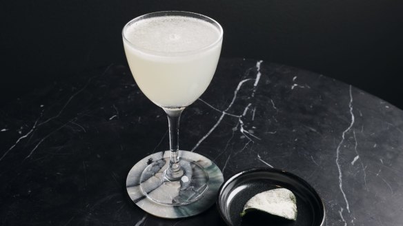 Go-to drink: Haymarket cocktail served with a sherbet-coated kaffir lime leaf.