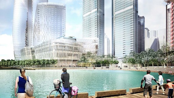 Artist's impression of the proposed Crown Sydney casino at Barangaroo