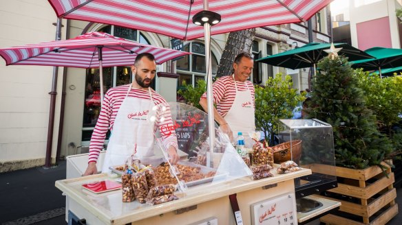Praline nuts are a staple snack at European Christmas markets - try some at The Rocks Christmas Market.
