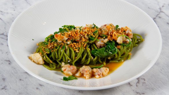 Rocket spaghettini with Moreton Bay bugs is featuring in Cappo Sociale's seafod feast.