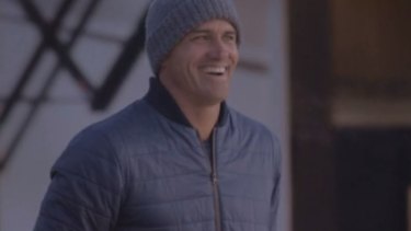 Pure joy ... Kelly Slater reacts after seeing the quality of the wave he has created at his man-made surf facility.