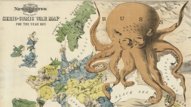 Fred. W. Rose's  Serio-comic war map for the year 1877. (detail)